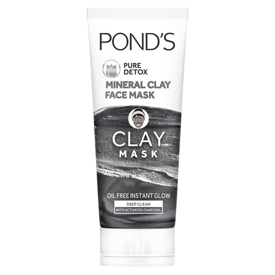 POND'S Pure Detox Mineral Clay Activated Charcoal Face Mask - 4X Oil Absorbing