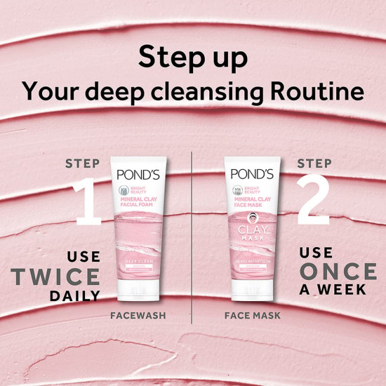 POND'S Bright Beauty Mineral Clay Mask - 4X Oil Absorbing & Brightening