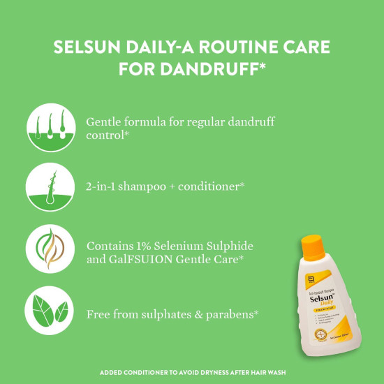 Abbott Selsun Daily Anti-Dandruff Shampoo - Effective Dandruff Control
