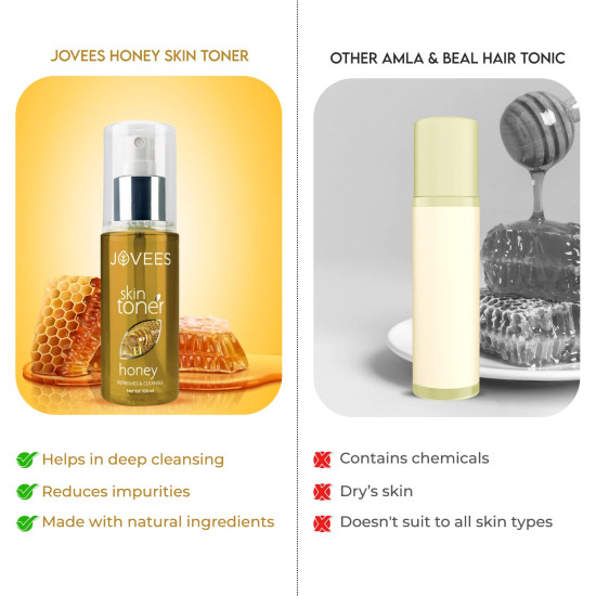 JOVEES Herbal Honey Toner - Cleanses & Moisturises