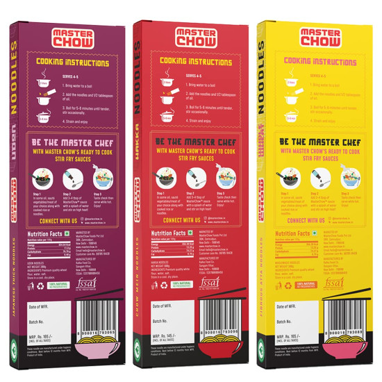 MasterChow Assorted Noodle Pack - Quick, Delicious Asian Flavors