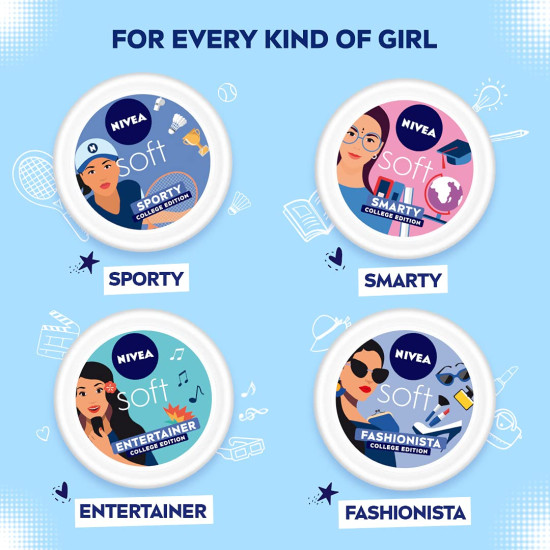 Nivea Soft Moisturizer - Non Sticky Cream for Face, Hand & Body