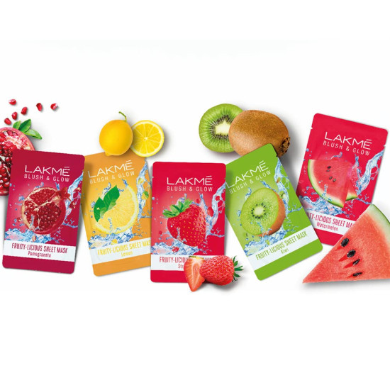 Lakme Blush & Glow Sheet Mask - Fruit Facial Like Glow