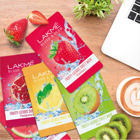 Lakme Blush & Glow Sheet Mask - Fruit Facial Like Glow