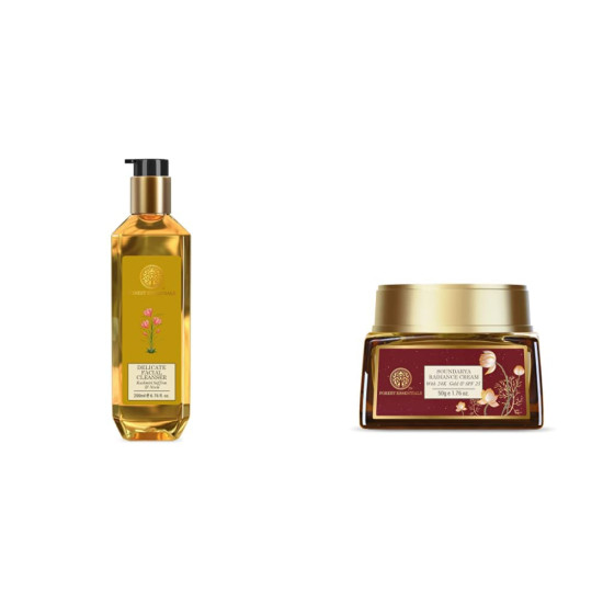 Forest Essentials Kashmiri Saffron & Neem Cleanser & Soundarya Radiance Cream - Luxurious Skincare