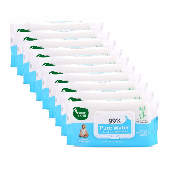 Mother Sparsh 99% Pure Water Baby Wipes - Natural Plant Made Fabric