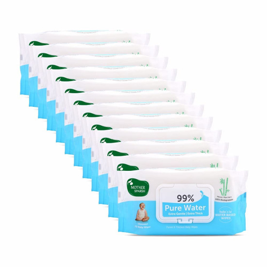 Mother Sparsh 99% Pure Water Baby Wipes - Plant-Derived Fabric