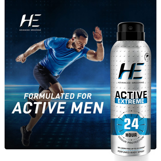 HE Active Extreme Perfumed Body Spray 150ml - 24 Hour Odor Protection