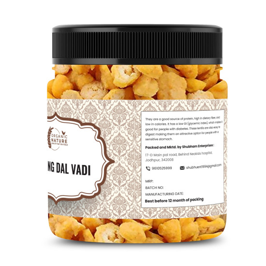 Organic Nature Homemade Moong Dal Wadi - Authentic Indian Snack