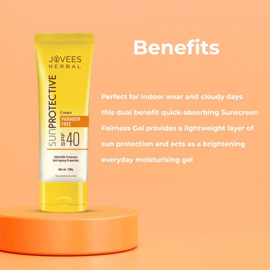Jovees Herbal Sun Protective Sunscreen SPF 40 - Lightweight & Oil-Free