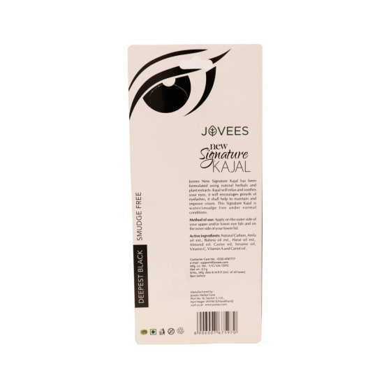 Jovees Herbal New Signature Kajal - Smudge Free & Lasts Upto 6 Hours
