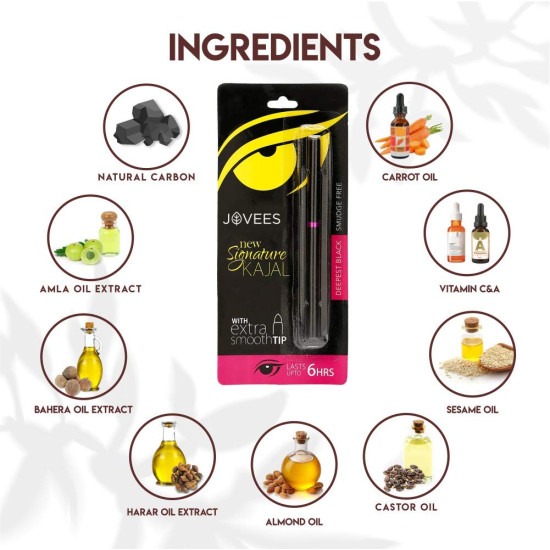 Jovees Herbal New Signature Kajal - Smudge Free & Lasts Upto 6 Hours