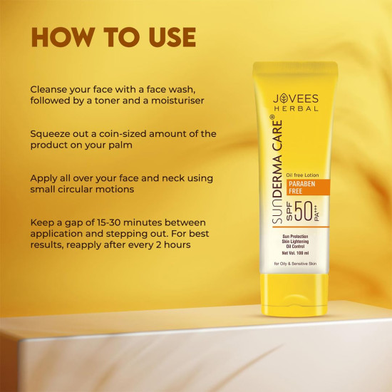 Jovees Herbal Sun Derma Care Lotion SPF 50 PA+++ - Broad Spectrum Protection