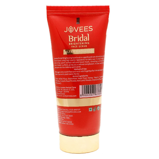 Jovees Herbal Bridal Brightening Face Scrub - Turmeric & Honey for Ultra Radiance