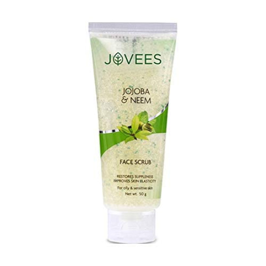Jovees Herbal Jojoba & Neem Face Scrub - Natural Exfoliator for Oily and Sensitive Skin