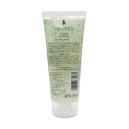 Jovees Herbal Jojoba & Neem Face Scrub - Natural Exfoliator for Oily and Sensitive Skin