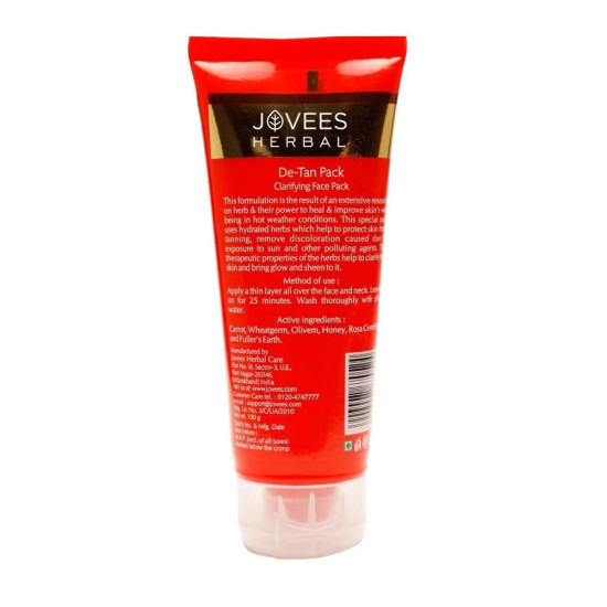 Jovees Herbal De-Tan Face Pack - Bright and Glowing Skin