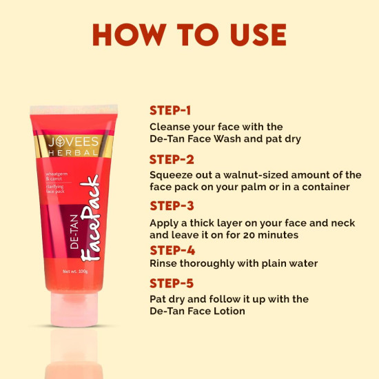 Jovees Herbal De-Tan Face Pack - Bright and Glowing Skin