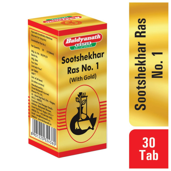 Baidyanath Sootshekhar Ras No 1 with Gold - 30 Tablets