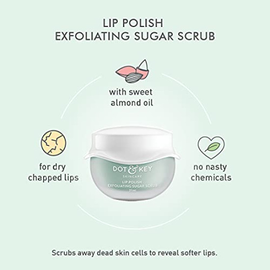 Dot & Key LIP POLISH Choco Mint Exfoliating Sugar Scrub - Smooth & Nourish