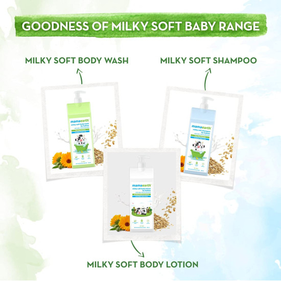 Mamaearth Milky Soft Body Wash for Babies - Gentle Care with Oats, Milk & Calendula