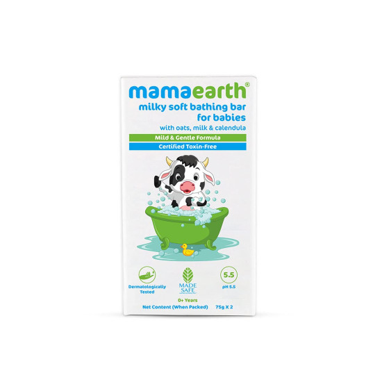 Milky Soft Bathing Bar for Babies with Oats, Milk & Calendula - Gentle Baby Care