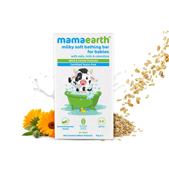 Milky Soft Bathing Bar for Babies with Oats, Milk & Calendula - Gentle Baby Care