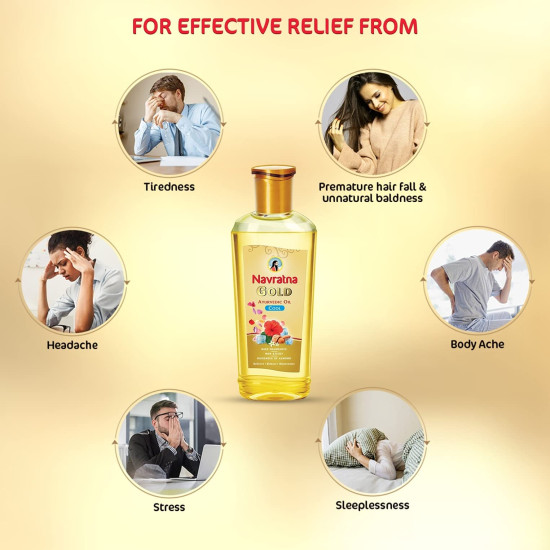 Navratna Gold Ayurvedic Oil - Non-Sticky & Mild Fragrance Navratna Gold Ayurvedic Oil - Non-Sticky & Mild Fragrance
