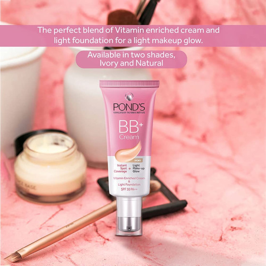 POND'S Bb+ Cream, Instant Spot Coverage + Light Make-Up Glow - Ivory 30G