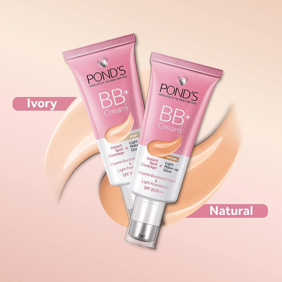 POND'S Bb+ Cream, Instant Spot Coverage + Light Make-Up Glow - Ivory 30G