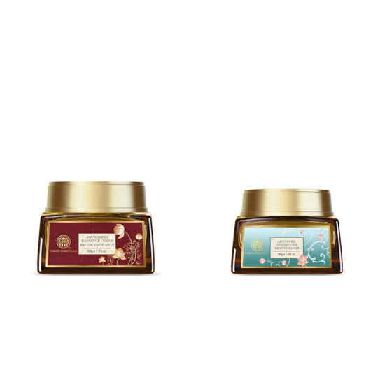 Forest Essentials Soundarya Radiance Cream With 24K Gold & SPF25 (2020) 50g & Sanjeevani Beauty Elixir, 30g - Radiant Skin Care