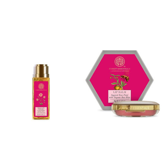 Forest Essentials Travel Size Facial Cleanser & Lip Balm - Natural Skincare Duo