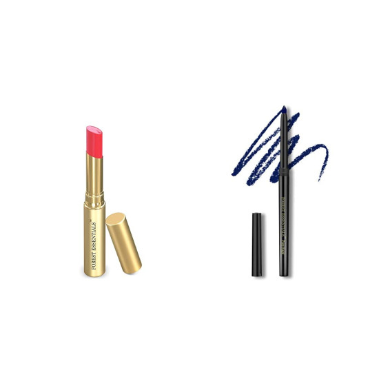 Forest Essentials Tinted Lip Serum Madhu Rasa Gulaab Jal & Cobalt Blue Gulaab Khaas Kajal - Luxurious Lip and Eye Care