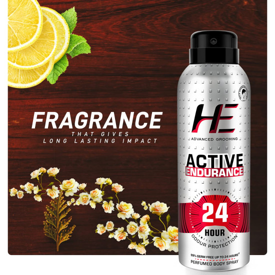He Active Endurance Perfumed Body Spray - 24 Hour Odor Protection