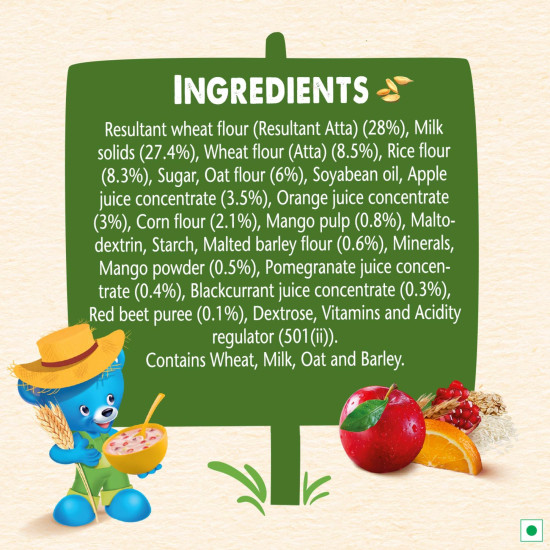 NESTLE CEREGROW Kids Cereal - Multigrain, Milk & Fruits | Rich in Iron, Calcium & Protein | 300g