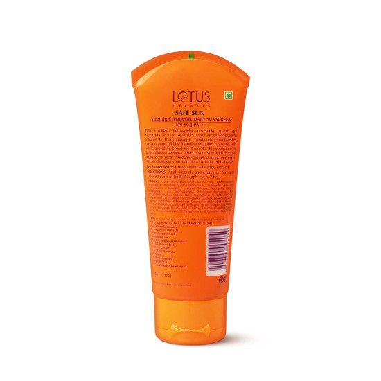 Lotus Herbals Safe Sun Vitamin C Matte Gel Daily Sunscreen - SPF 50, Paraben Free