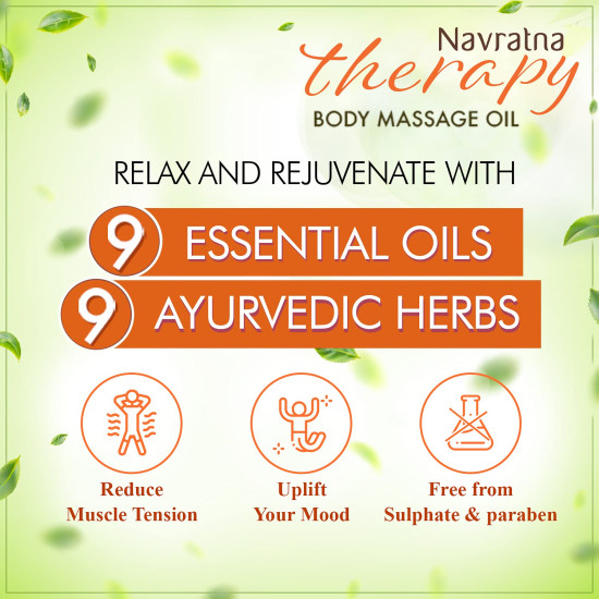 Navratna Therapy Ayurvedic Body Massage Oil - Soothing Relaxation