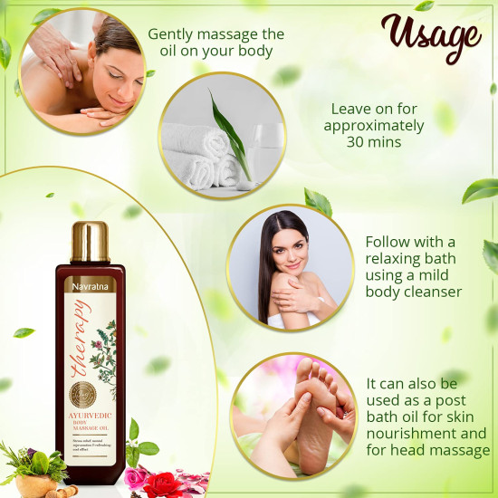 Navratna Therapy Ayurvedic Body Massage Oil - Soothing Relaxation