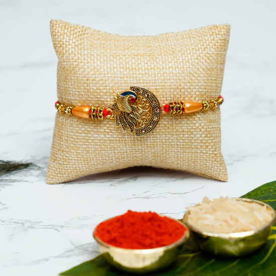 eCraftIndia Designer Peacock Rakhi Gift Hamper - Celebrate Raksha Bandhan