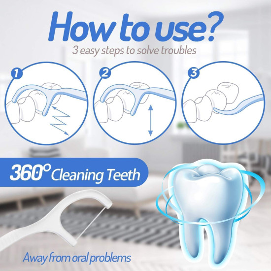 Sporton 3 in 1 Tooth Cleaning Fresh Dental Floss - Oral Care Essential