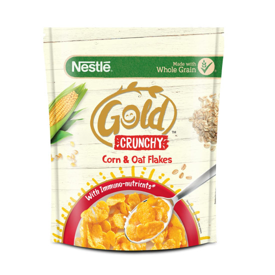 NESTLE GOLD Crunchy Oats & Corn Flakes - Nutritious Breakfast Cereal