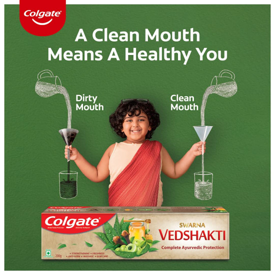 Colgate Gentle Enamel Ultra Soft Toothbrush & Swarna Vedshakti Ayurvedic Toothpaste - Ultimate Oral Care Combo