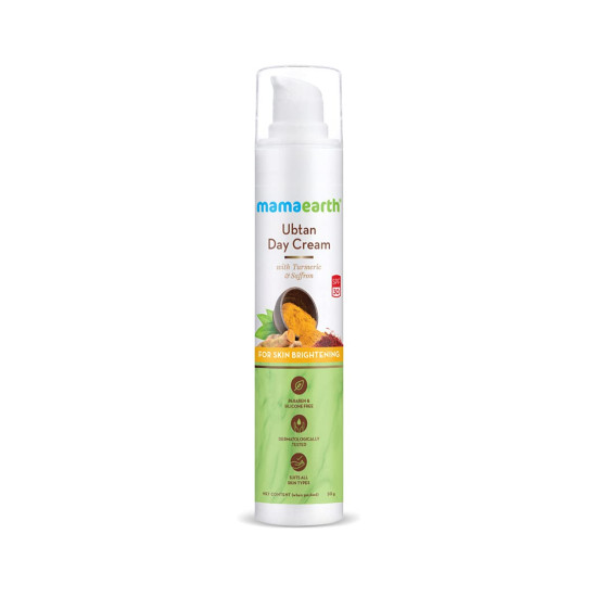 Mamaearth Ubtan Day Cream with SPF 30 - Turmeric & Saffron for Skin Brightening