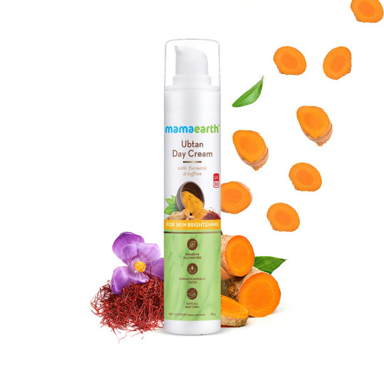 Mamaearth Ubtan Day Cream with SPF 30 - Turmeric & Saffron for Skin Brightening