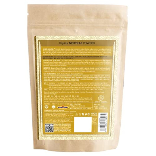 KHADI NATURAL Neutral Organic Powder - 100% Natural Hair Conditioner