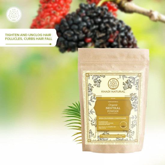 KHADI NATURAL Neutral Organic Powder - 100% Natural Hair Conditioner