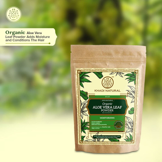Khadi Natural Organic Aloe Vera Leaf Powder - Hydrates & Conditions
