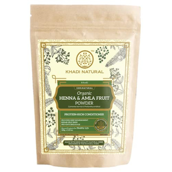 KHADI NATURAL Henna & Amla Fruit Organic Powder - Protein-Rich Hair Conditioner
