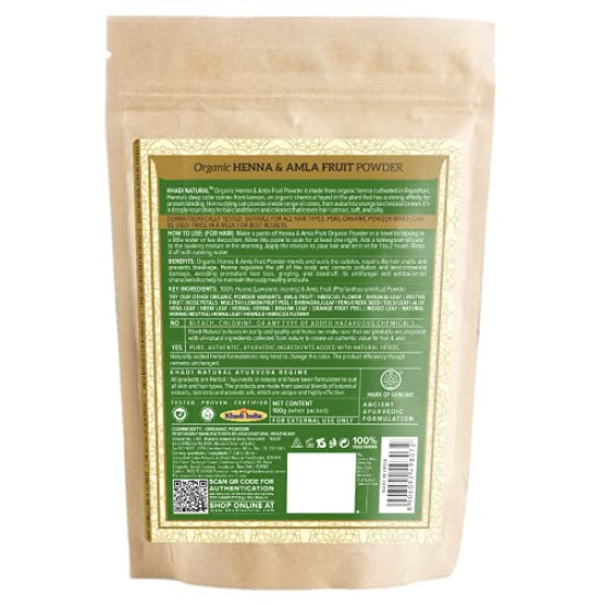 KHADI NATURAL Henna & Amla Fruit Organic Powder - Protein-Rich Hair Conditioner