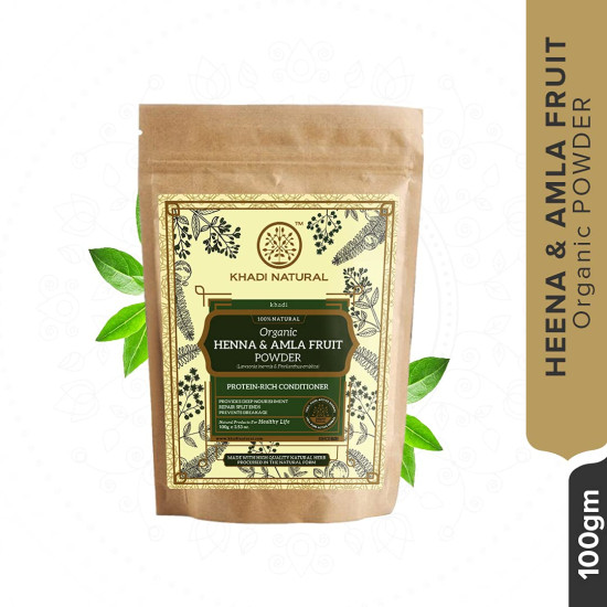 KHADI NATURAL Henna & Amla Fruit Organic Powder - Protein-Rich Hair Conditioner